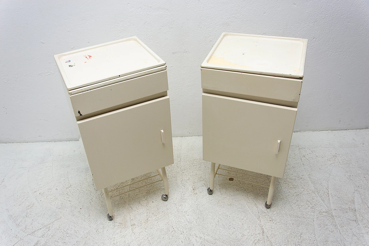 Pair of industrial tin bedside tables, 1970s 6