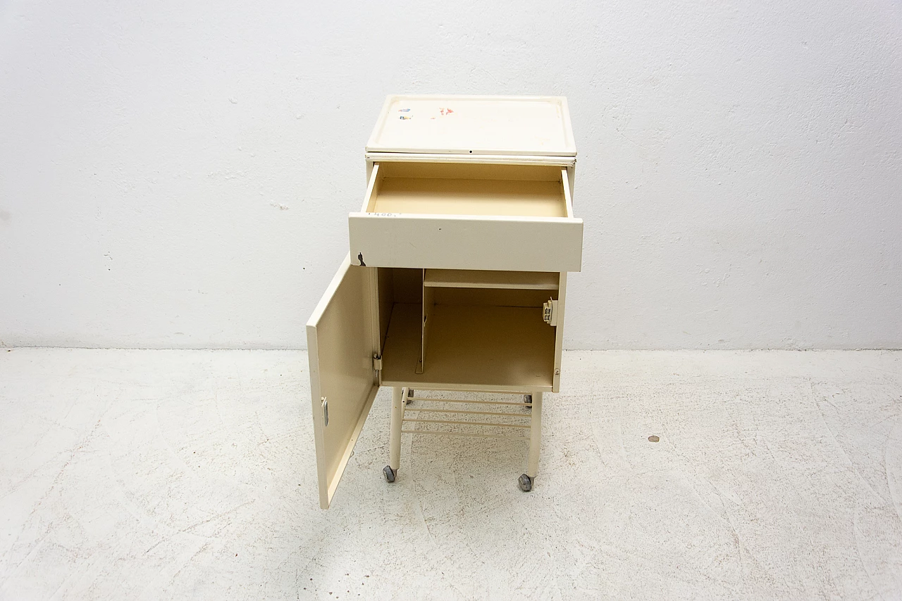 Pair of industrial tin bedside tables, 1970s 11