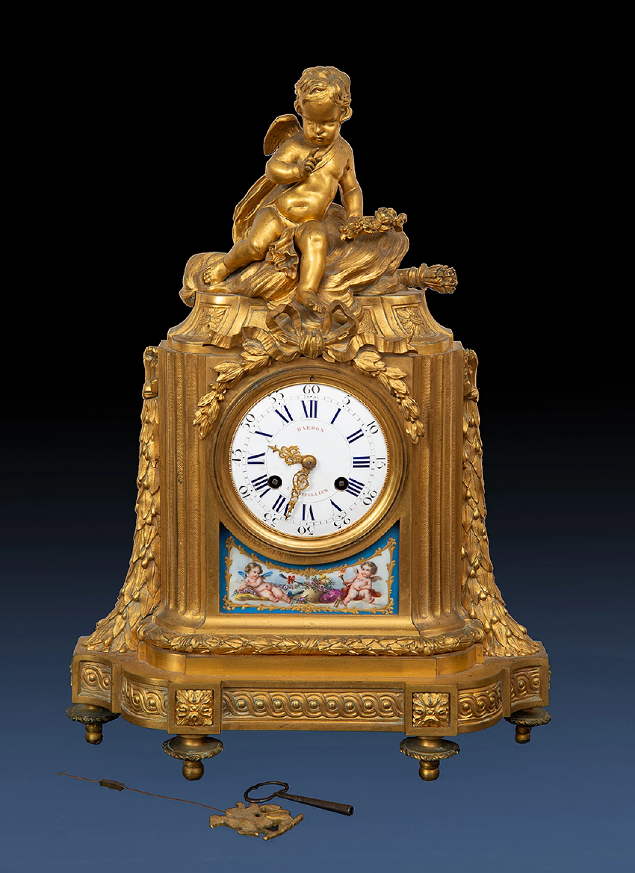 Napoleon III bronze and porcelain clock, second half of the 19th century 1