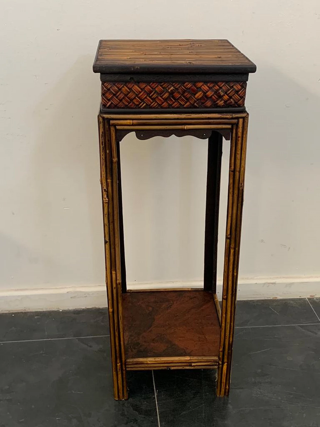 Bamboo side table in the Chinoserie style, 1980s 1