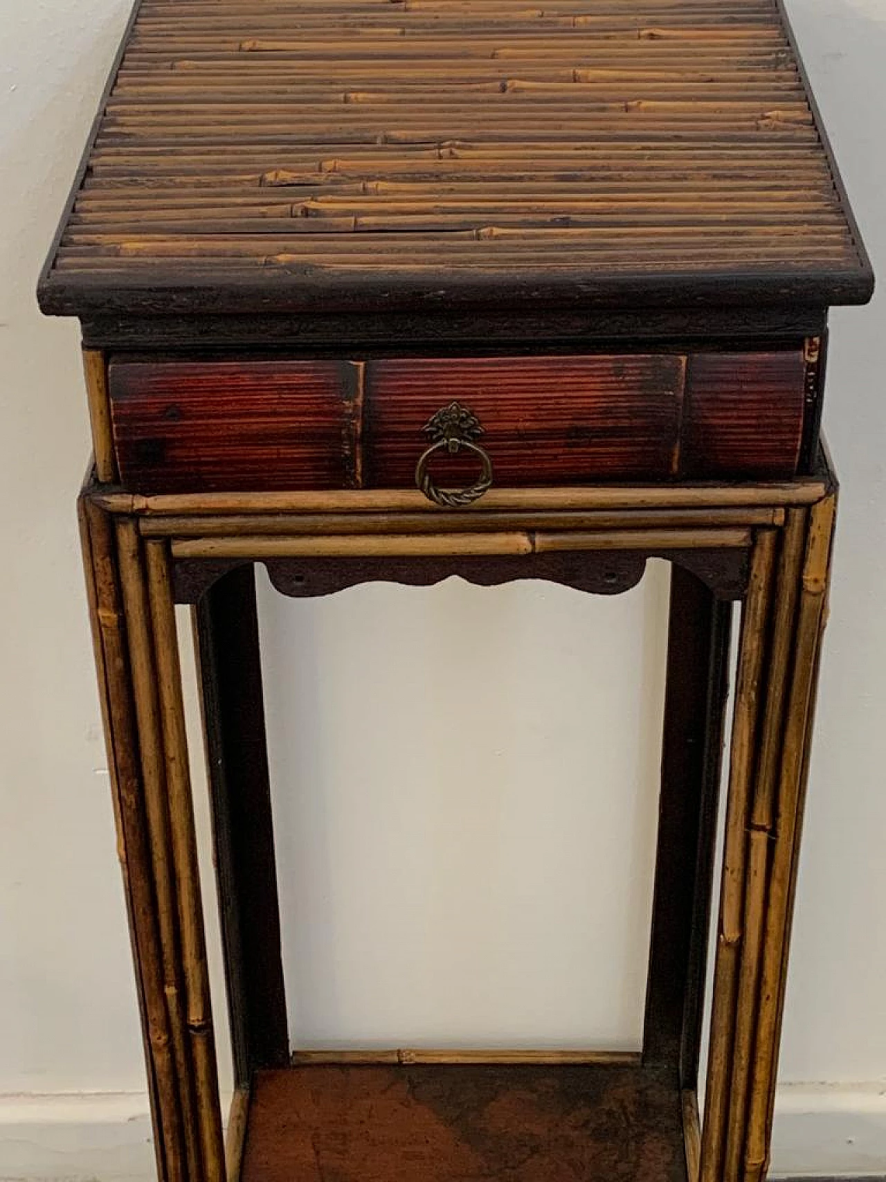 Bamboo side table in the Chinoserie style, 1980s 3