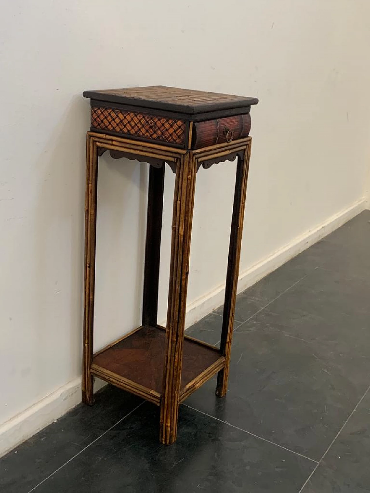 Bamboo side table in the Chinoserie style, 1980s 5