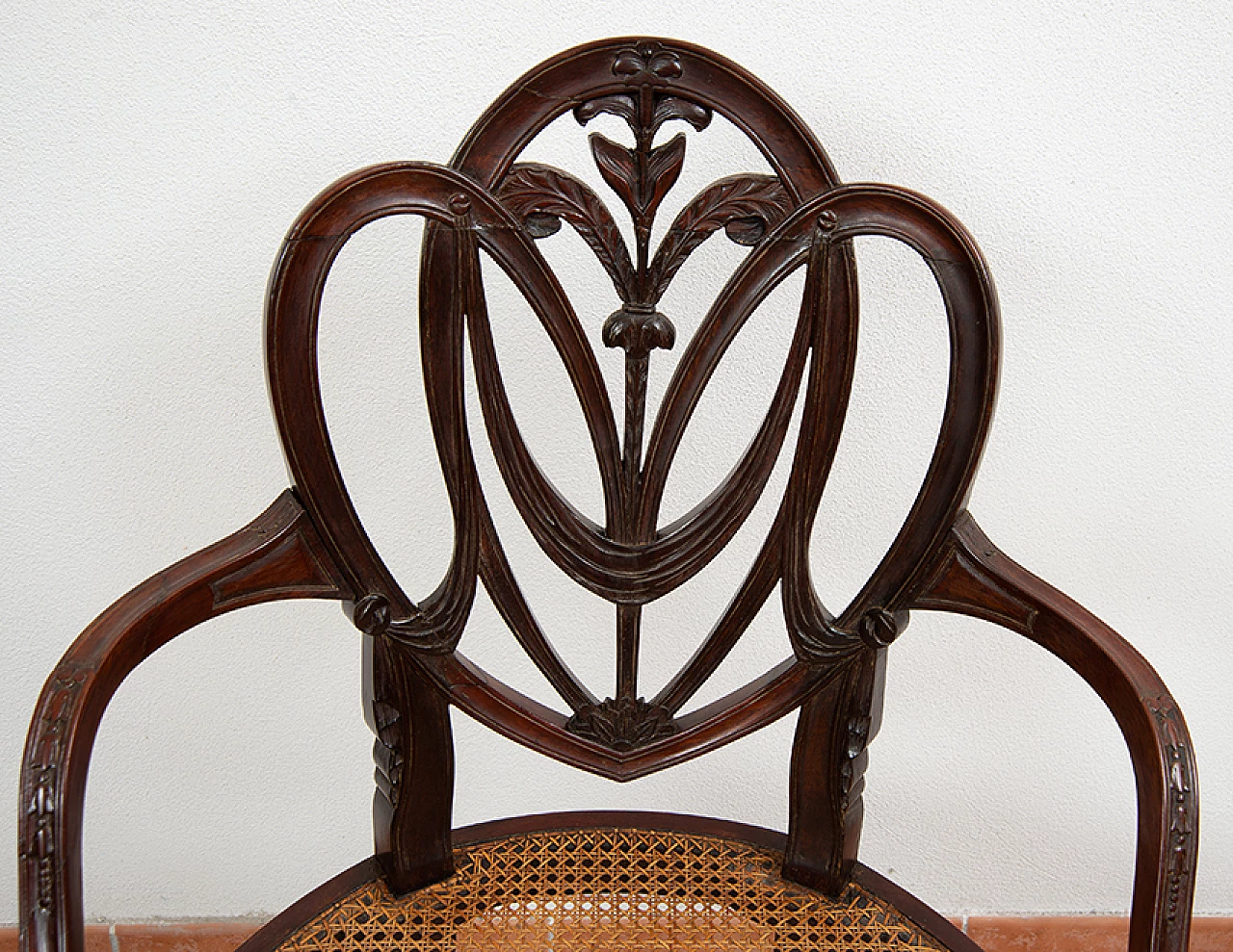 Solid mahogany armchair with Vienna straw seat, late 19th century 2