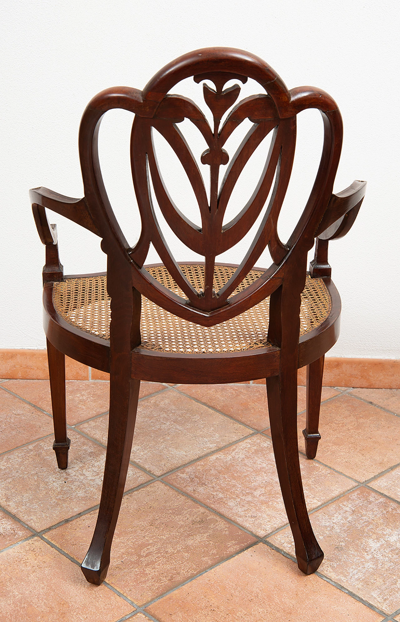 Solid mahogany armchair with Vienna straw seat, late 19th century 5