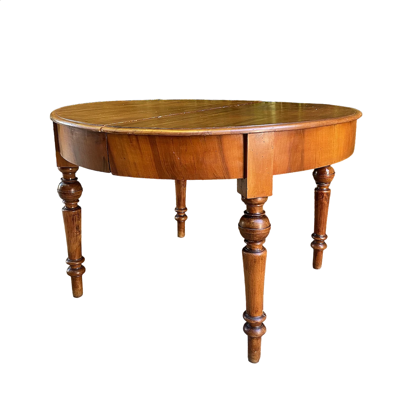 Round extendable cherrywood table, mid 19th century 9