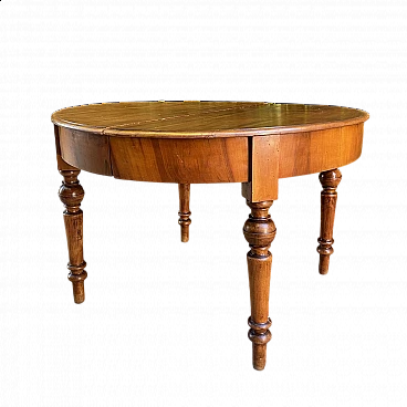 Round extendable cherrywood table, mid 19th century