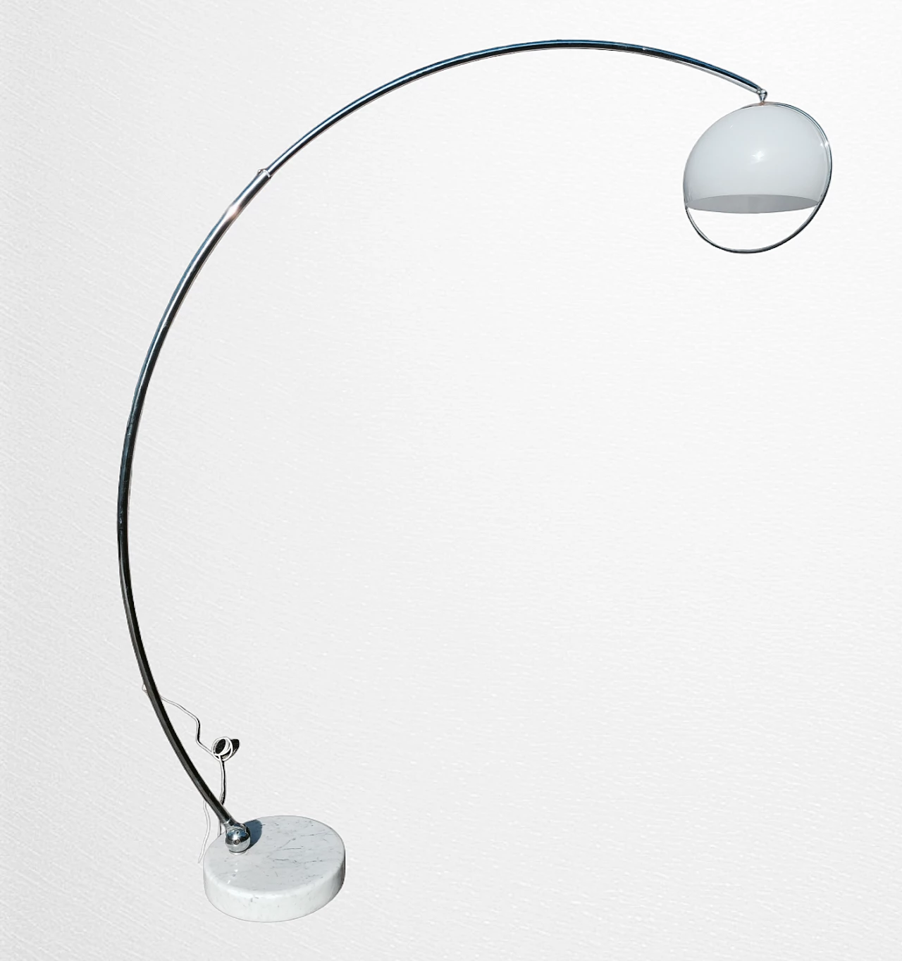 Metal arch floor lamp with marble base by Goffredo Reggiani, 1960s 1