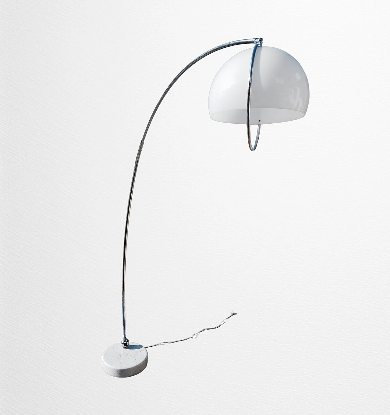 Metal arch floor lamp with marble base by Goffredo Reggiani, 1960s 3