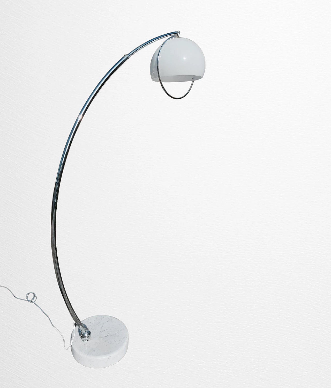 Metal arch floor lamp with marble base by Goffredo Reggiani, 1960s 4