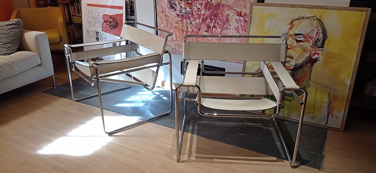 Pair of Wassily armchairs by Marcel Breuer for Dino Gavina, 1960s 78