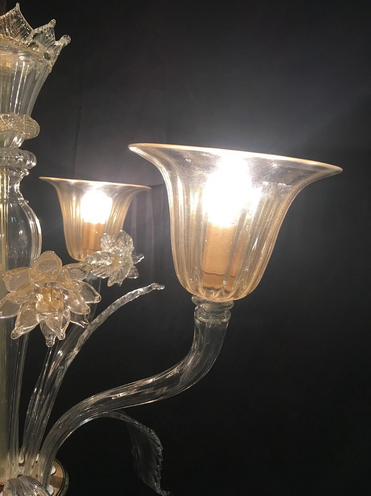 Four-light Murano glass chandelier by Cesare Toso 3