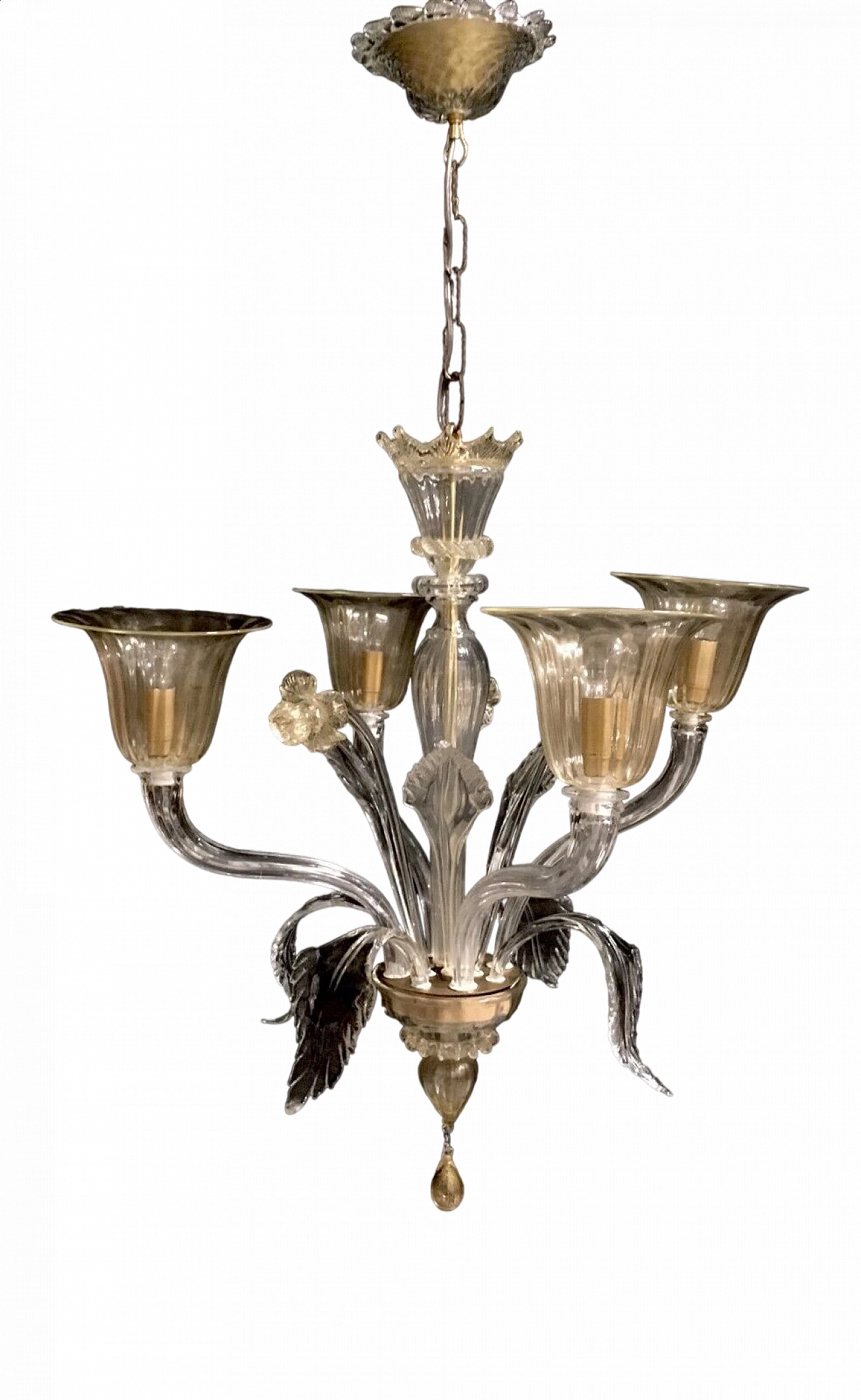 Four-light Murano glass chandelier by Cesare Toso 6