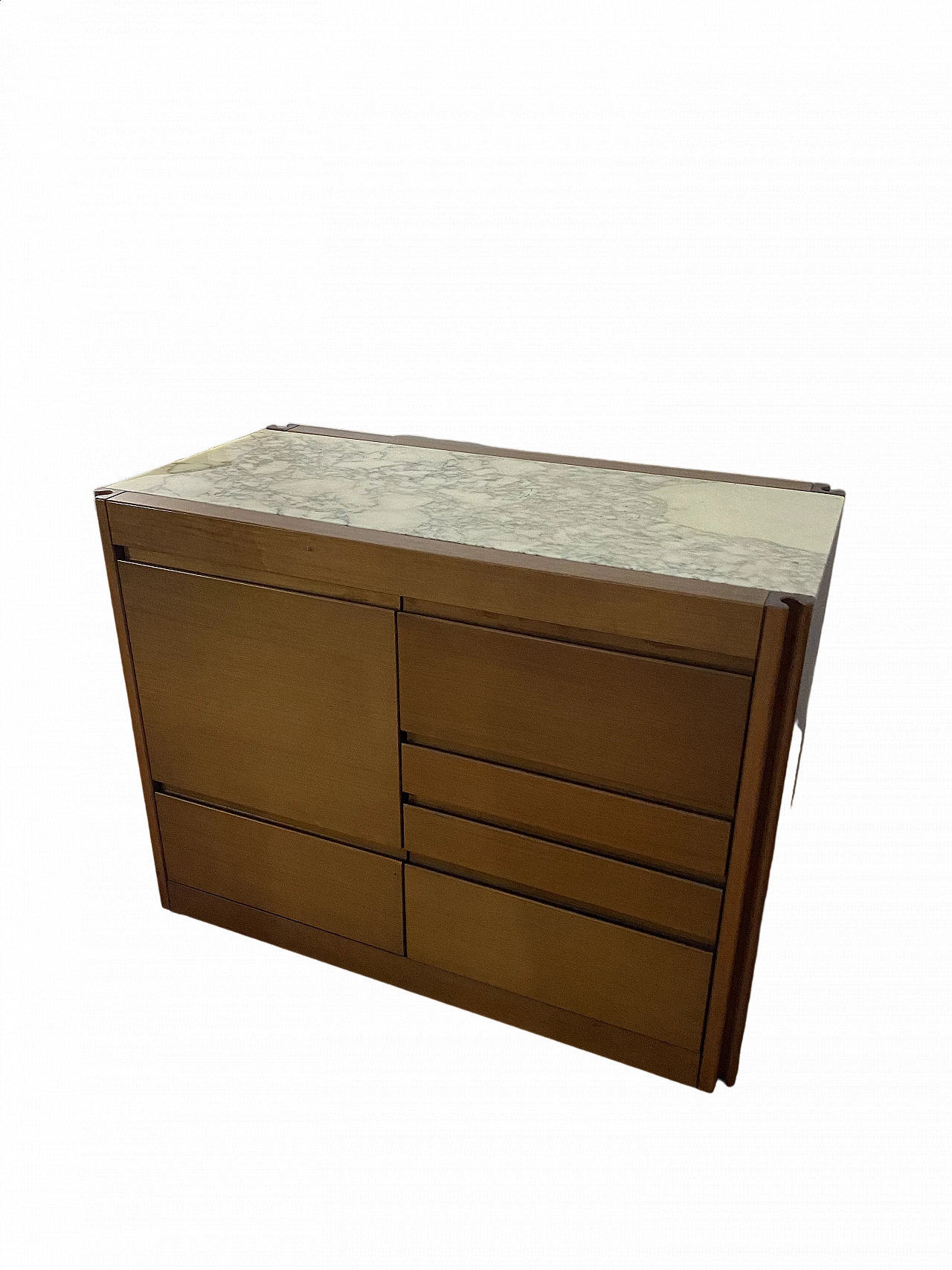 Wooden chest of drawers with marble top by Angelo Mangiarotti, 1960s 6