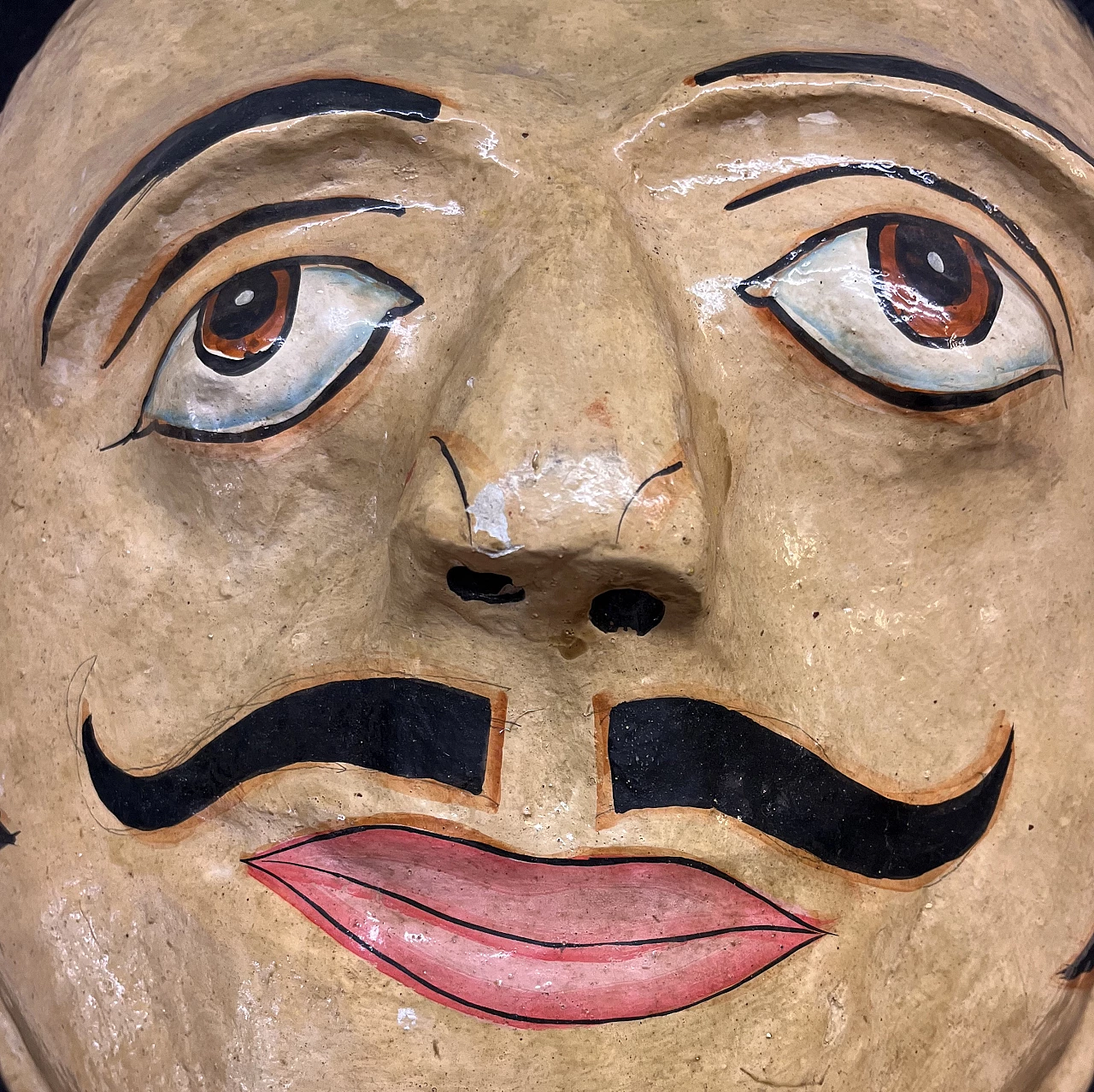 Papier-mâché male mask, 1960s 4
