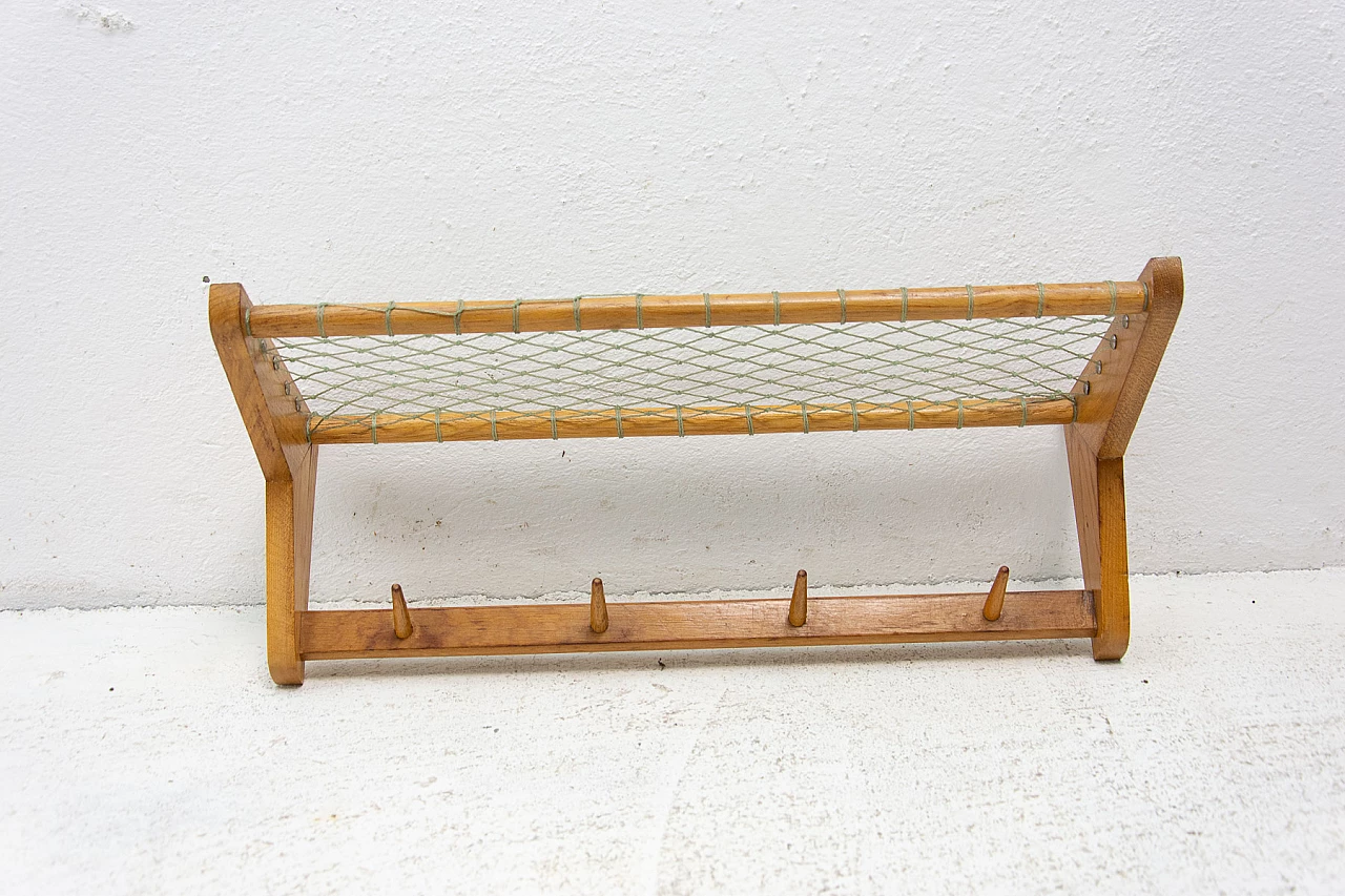 Appendiabiti da parete in faggio di Krásná Jizba, anni '60 3