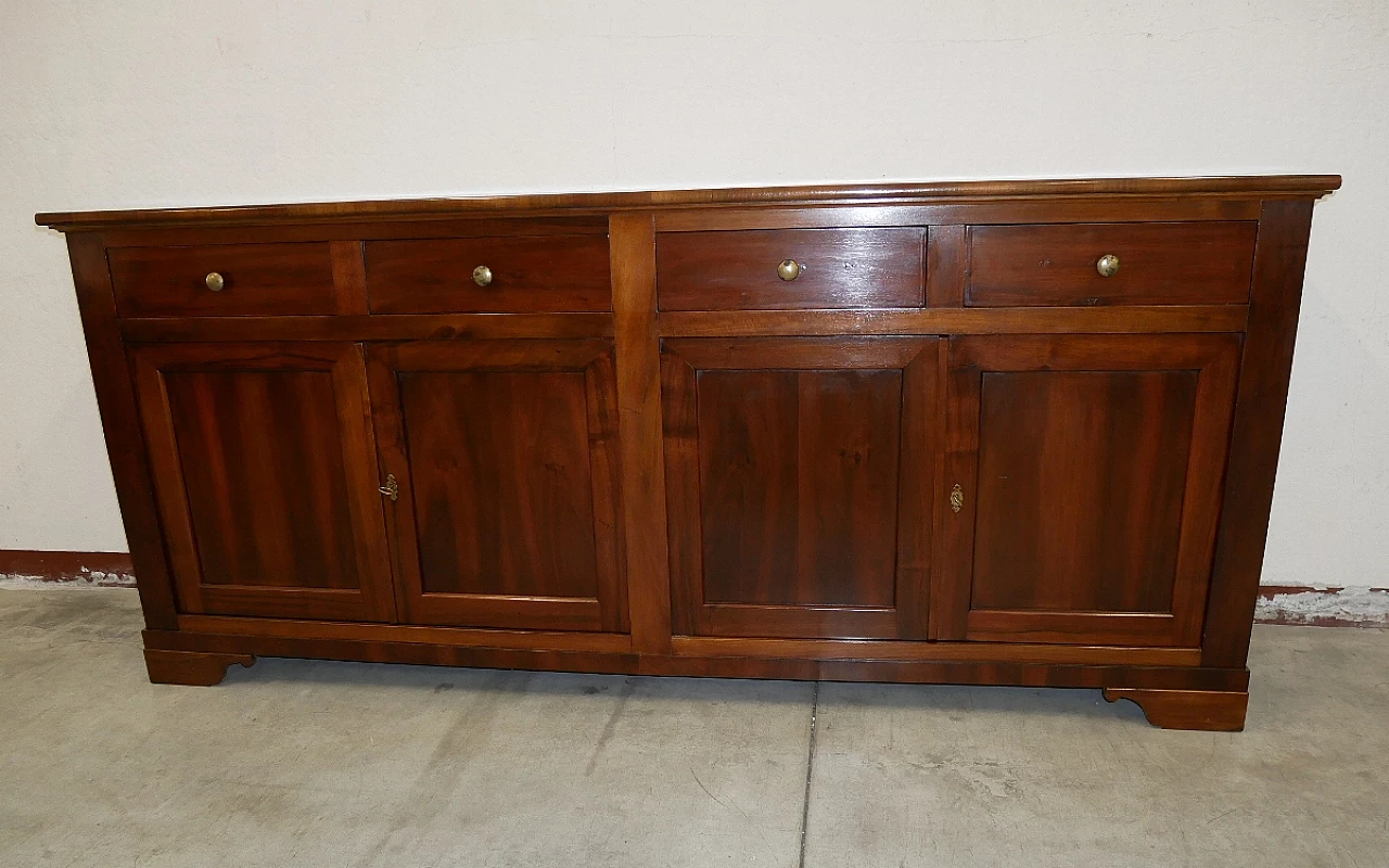Solid walnut four-door sideboard, late 19th century 1
