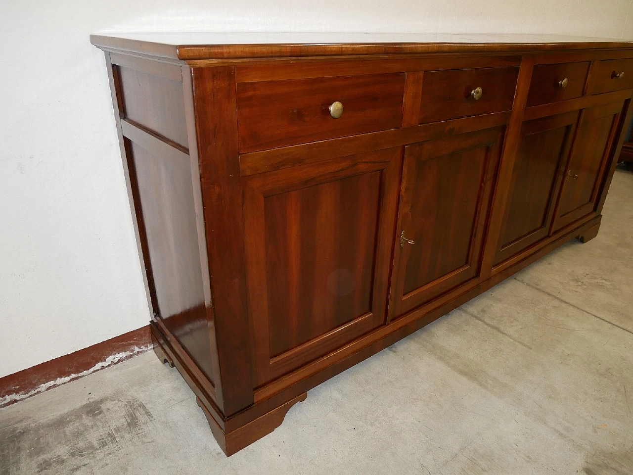 Solid walnut four-door sideboard, late 19th century 2