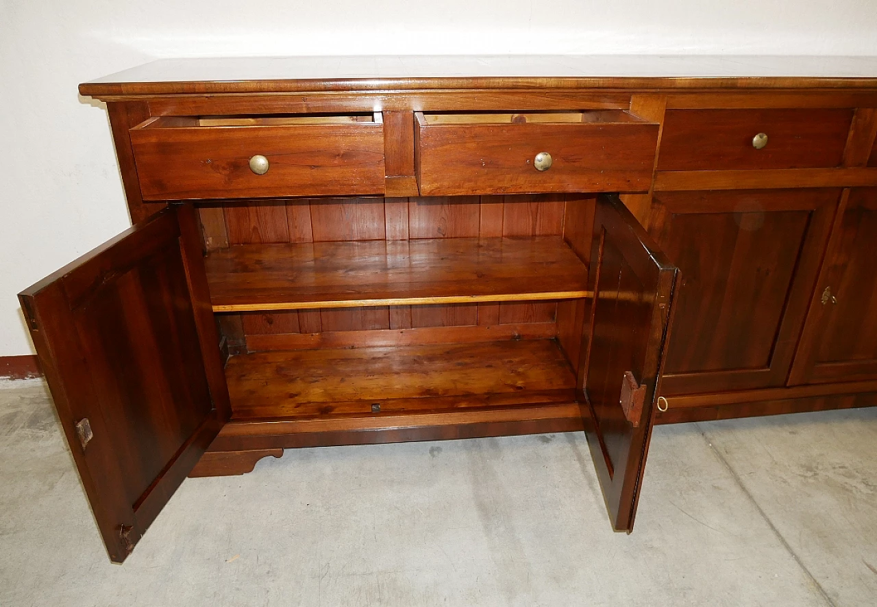 Credenza in noce massello a quattro ante, fine '800 5