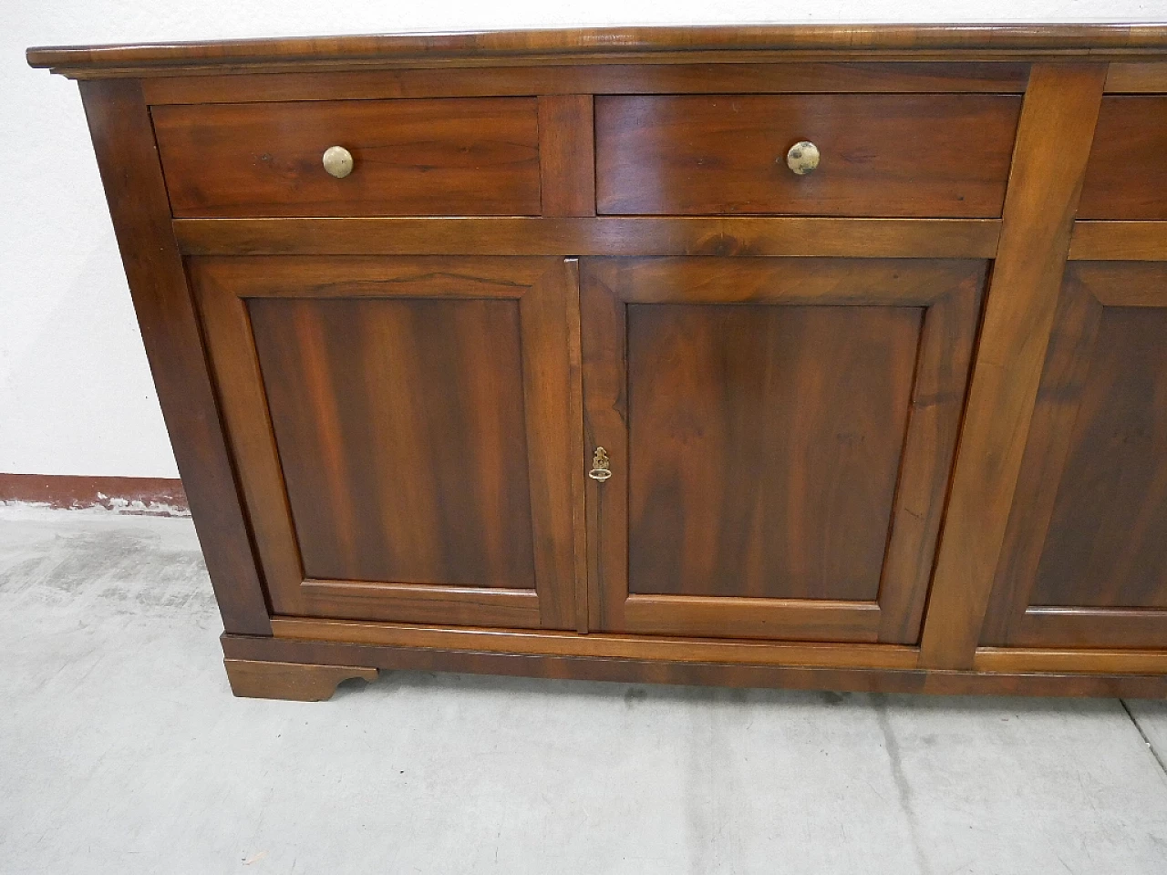 Solid walnut four-door sideboard, late 19th century 12