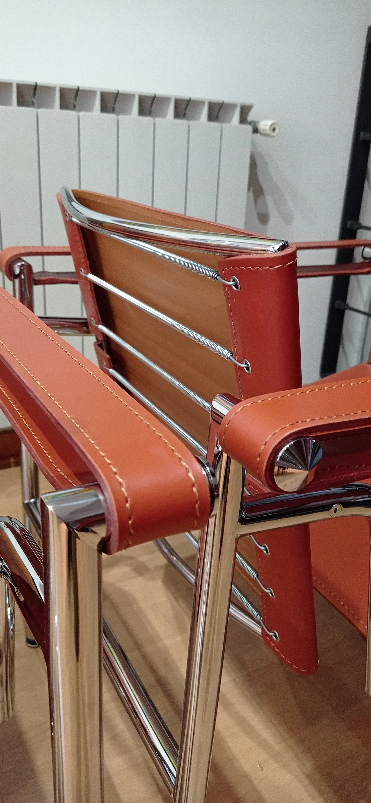 Pair of LC1 leather armchairs by Le Corbusier, P. Jeanneret and C. Perriand for Alivar, 1980s 92