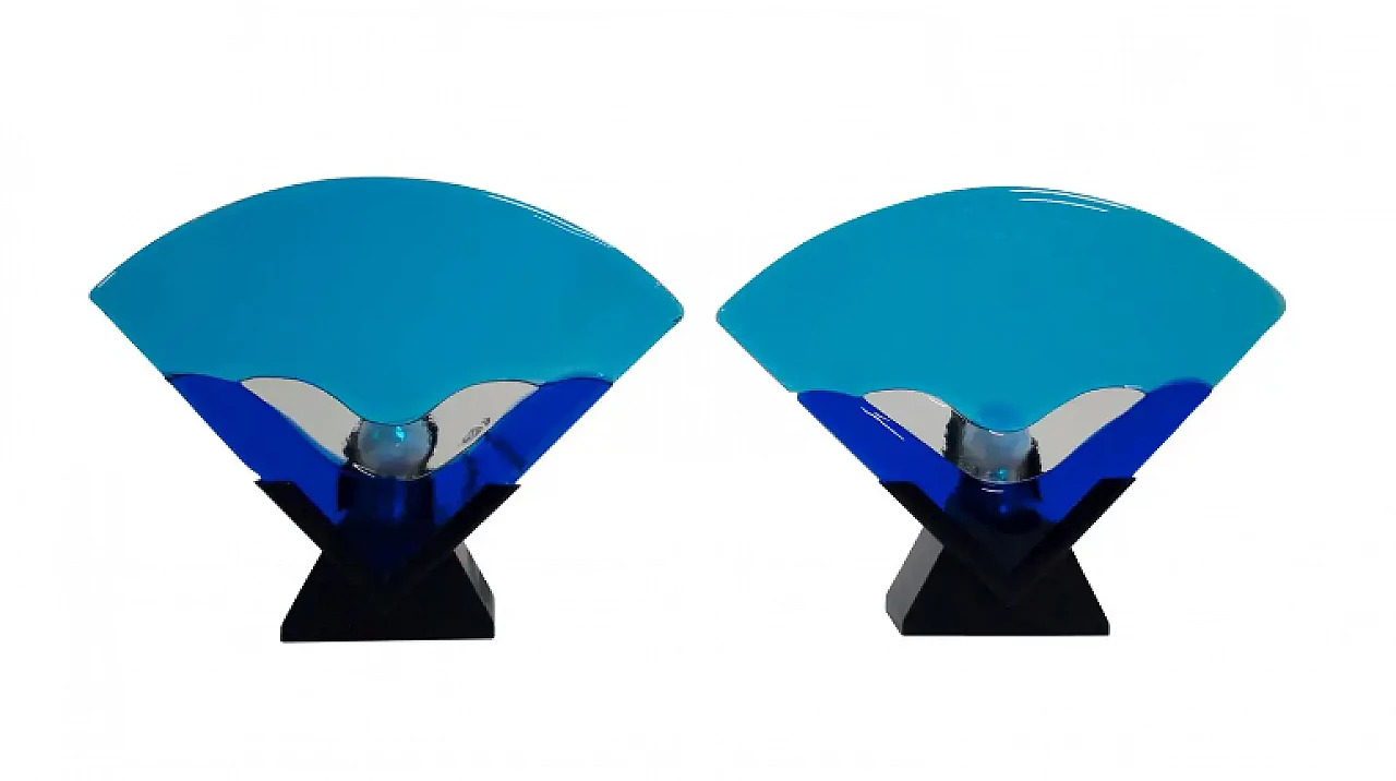 Pair of Murano glass table lamps, 1980s 1