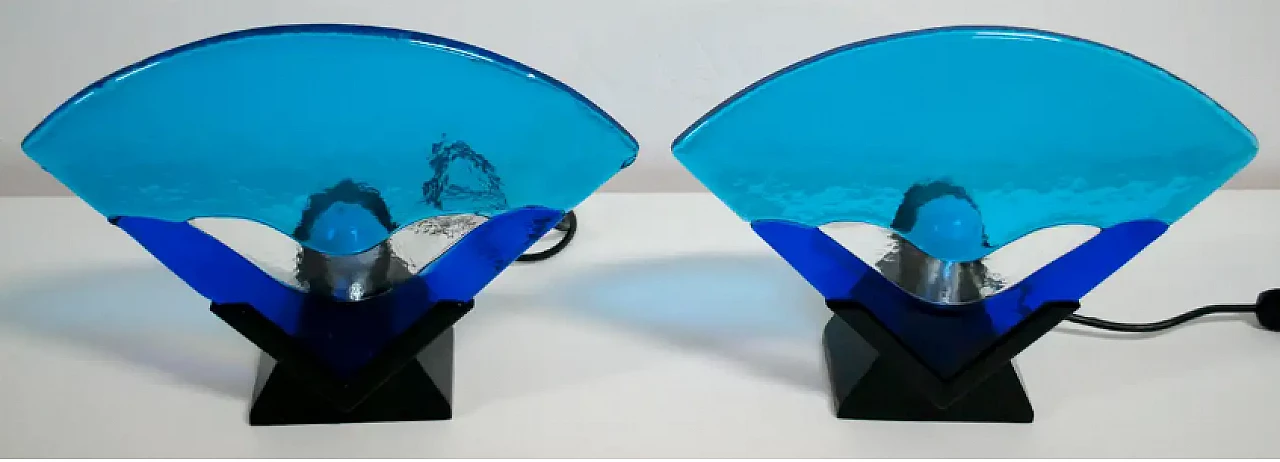Pair of Murano glass table lamps, 1980s 3