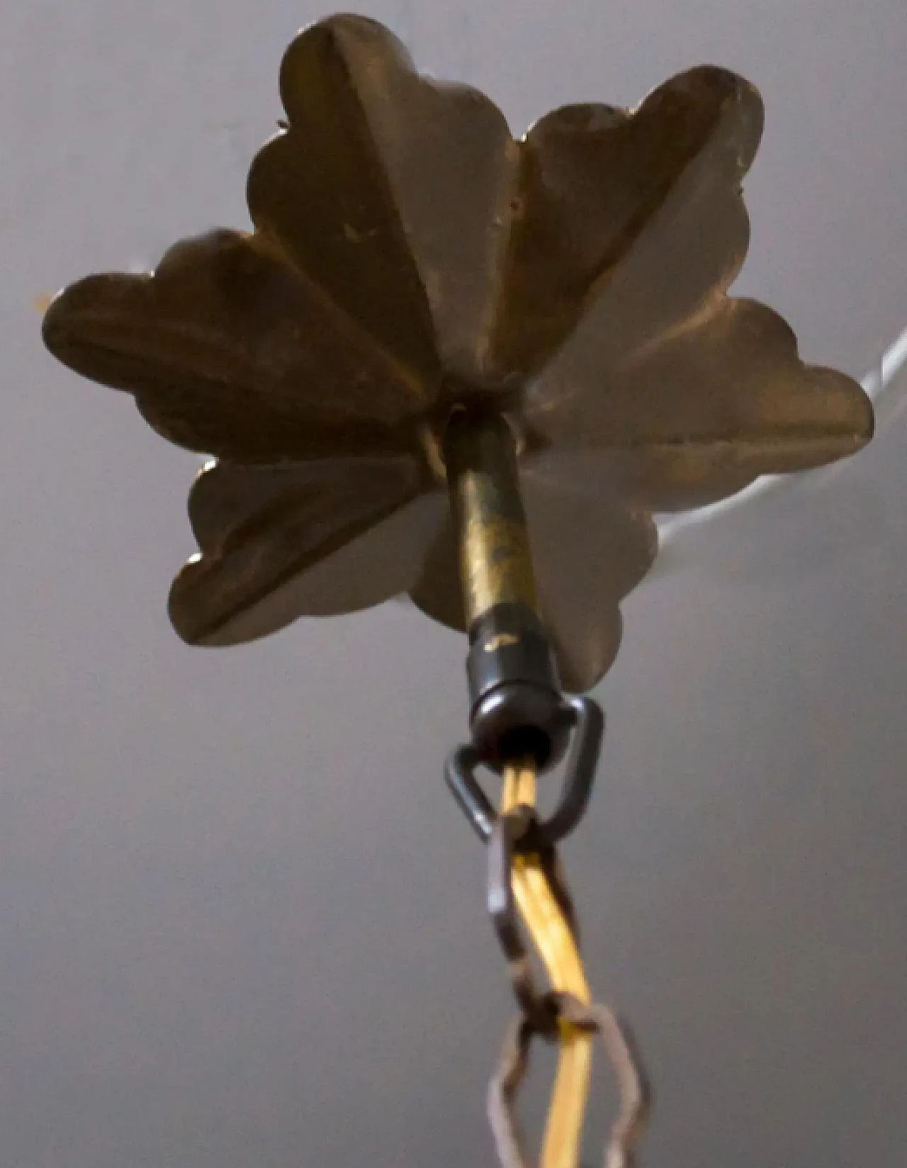 Lampada a sospensione in vetro ambrato soffiato di Murano di Archimede Seguso, anni '40 9