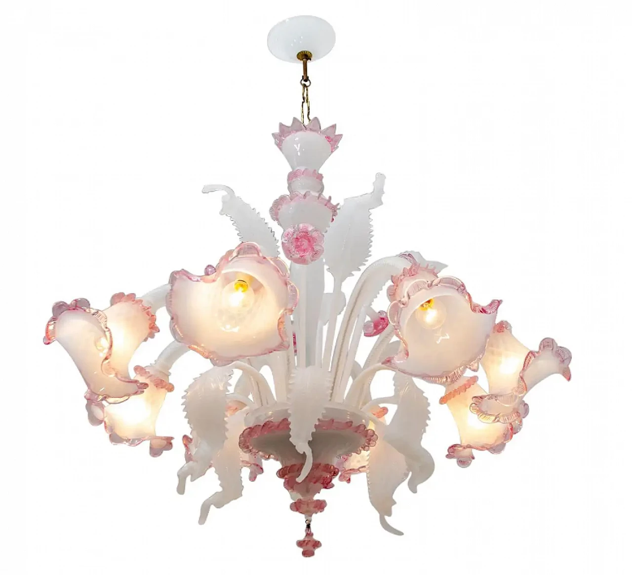 Venetian Murano glass chandelier in Ca'rezzonico style, 1960s 1