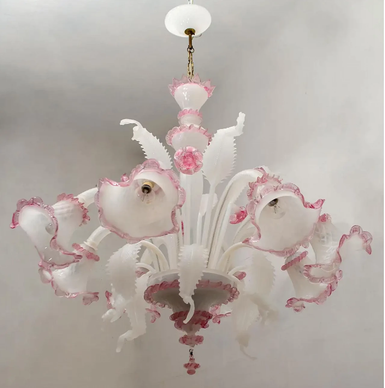 Venetian Murano glass chandelier in Ca'rezzonico style, 1960s 2