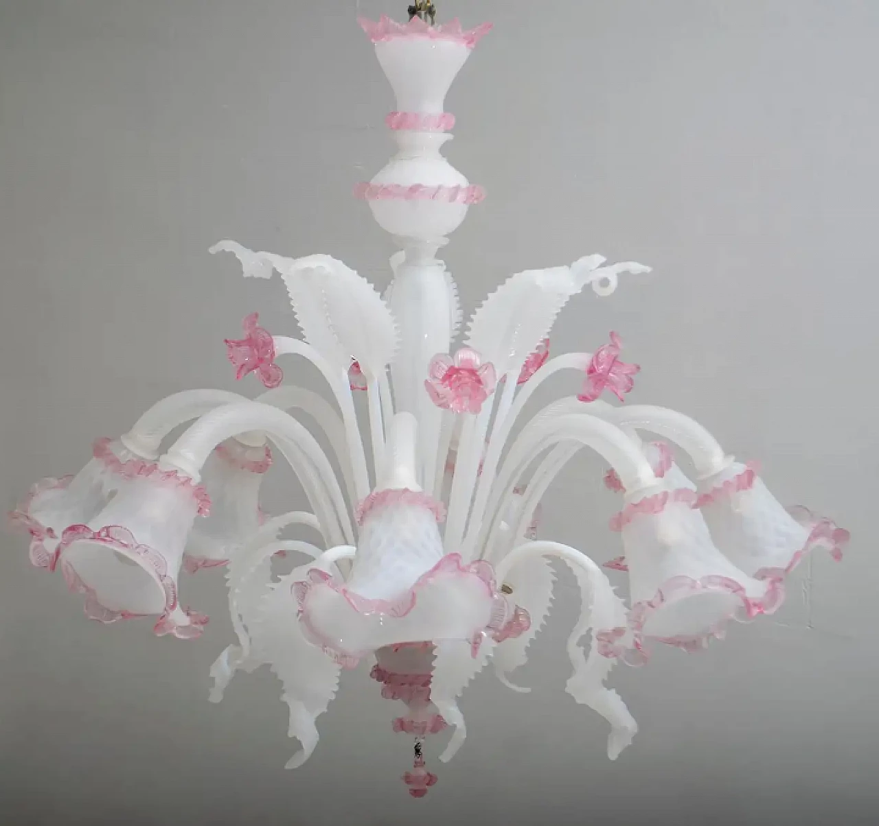 Venetian Murano glass chandelier in Ca'rezzonico style, 1960s 3