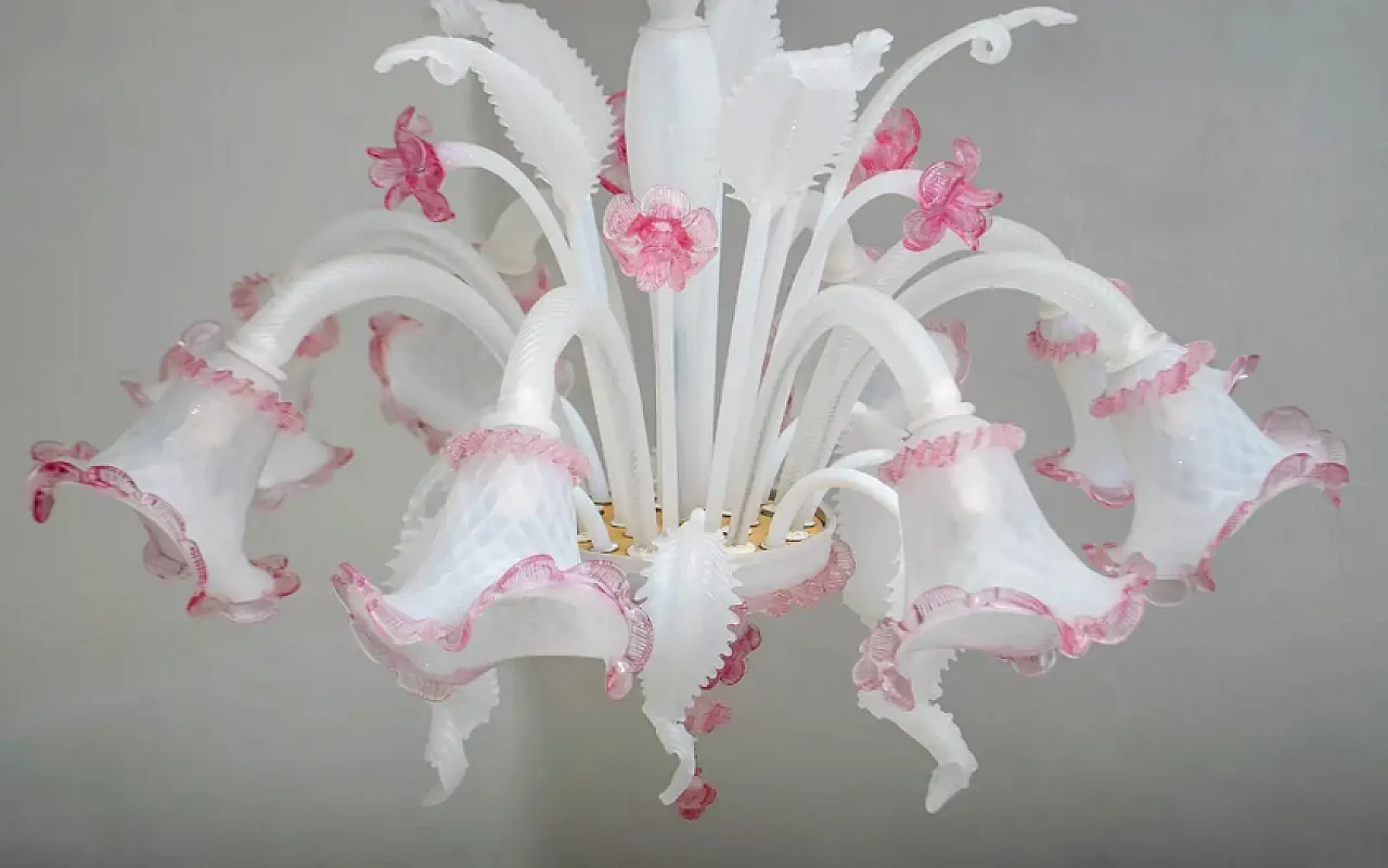Venetian Murano glass chandelier in Ca'rezzonico style, 1960s 4
