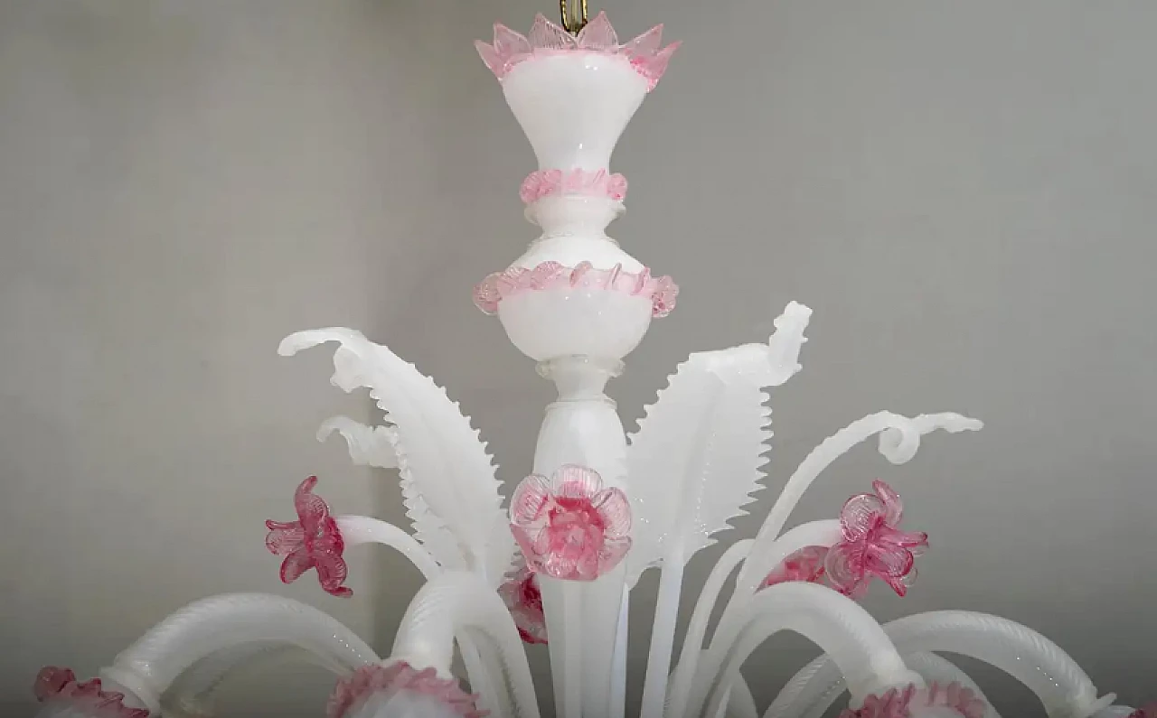 Venetian Murano glass chandelier in Ca'rezzonico style, 1960s 9