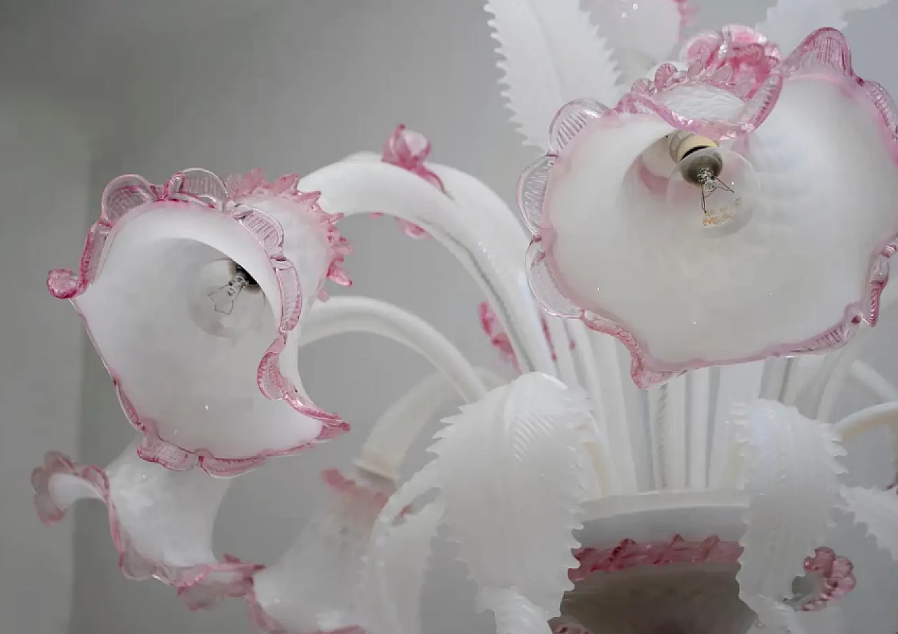 Venetian Murano glass chandelier in Ca'rezzonico style, 1960s 11