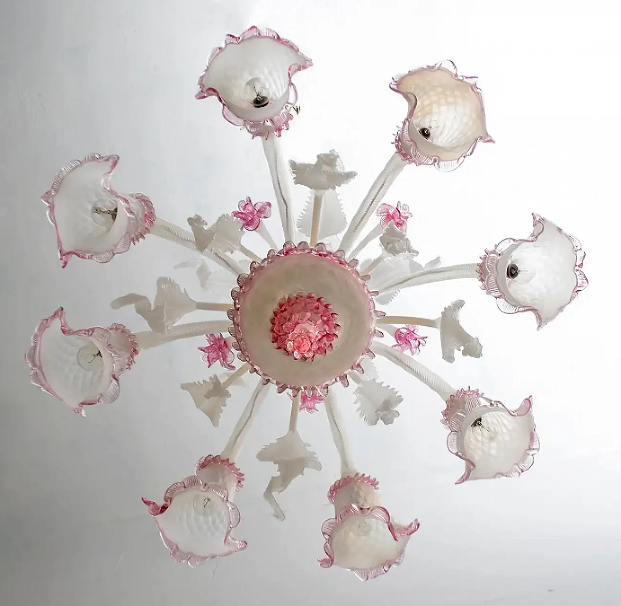 Venetian Murano glass chandelier in Ca'rezzonico style, 1960s 13