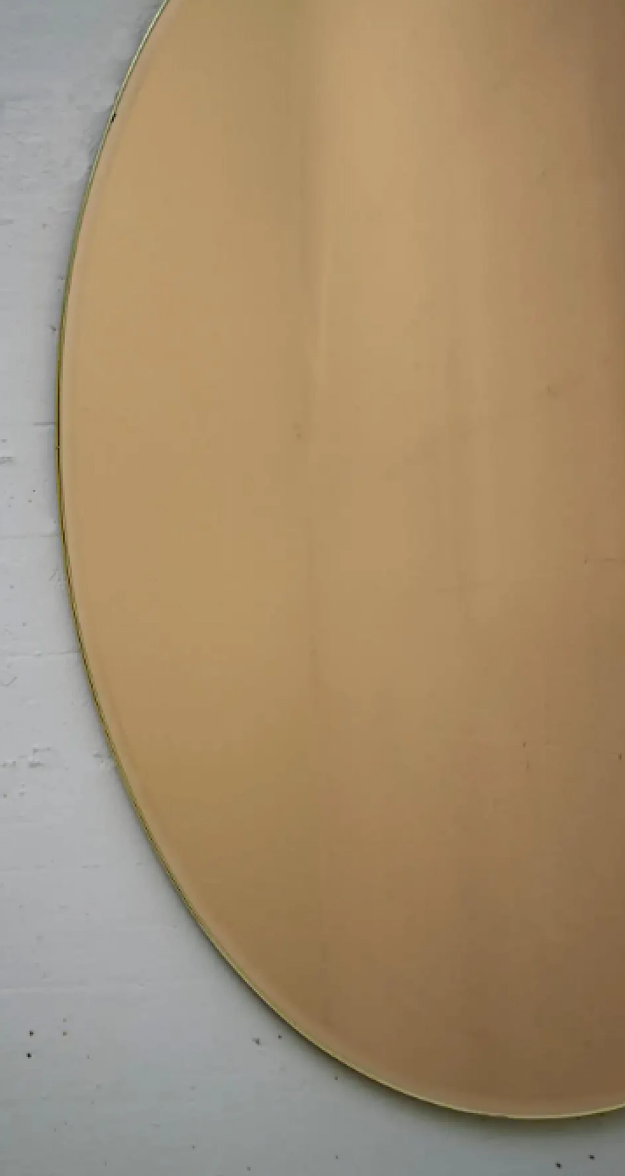 Pair of oval brass and bronze mirrors, 1970s 7