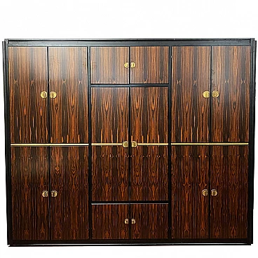 Armadio in Macassar e ottone di Adalberto Caraceni per Modernindustria