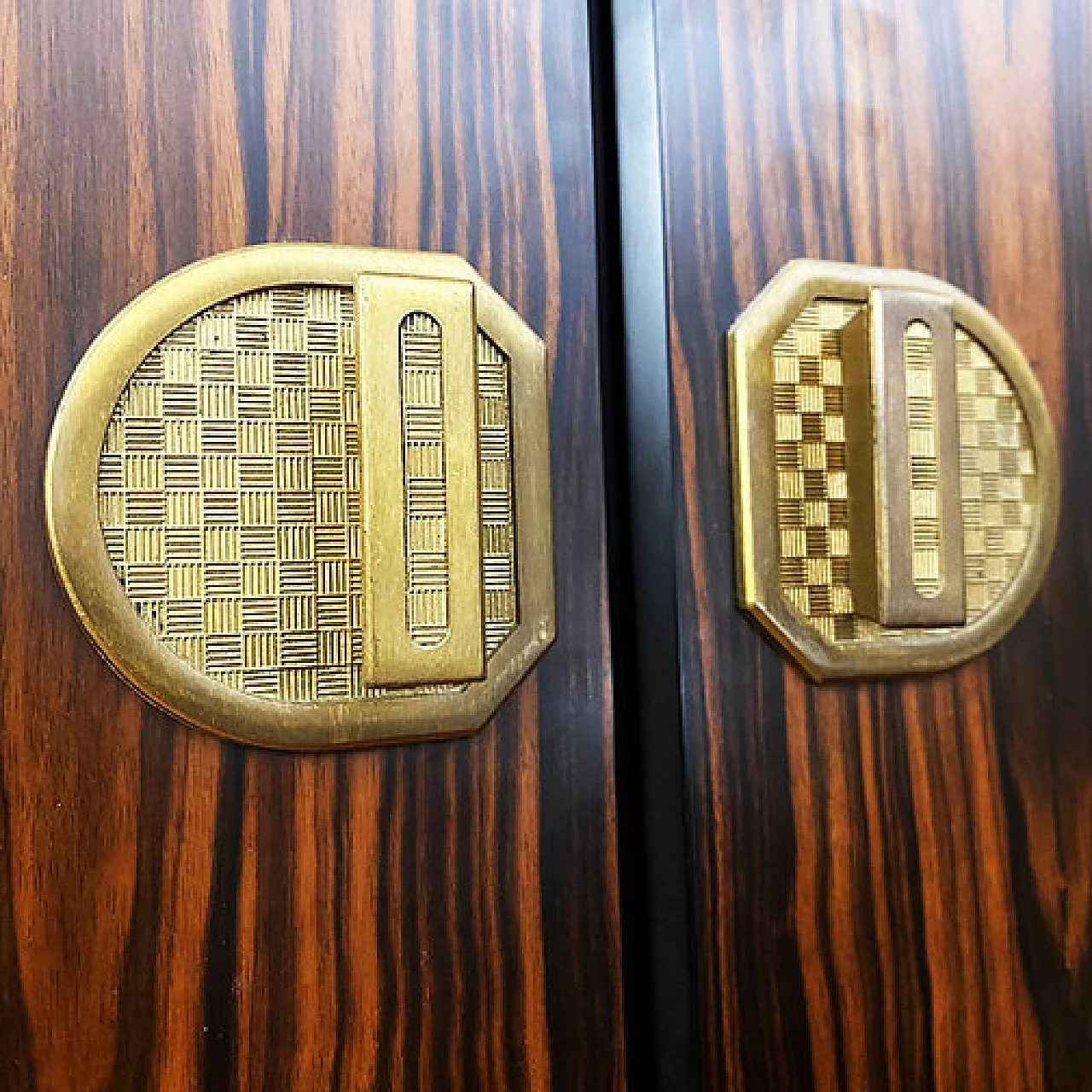 Armadio in Macassar e ottone di Adalberto Caraceni per Modernindustria 8