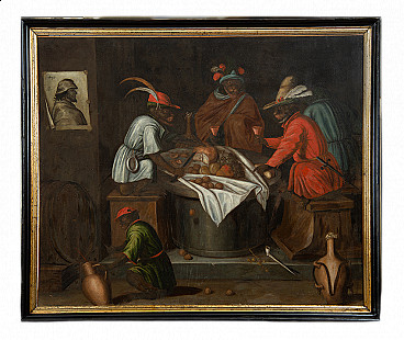 Il pranzo delle scimmie, dipinto a olio su tela, 1697