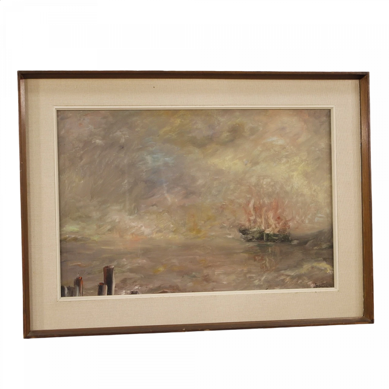 Paesaggio marittimo in stile Impressionista, dipinto a olio su tela 13