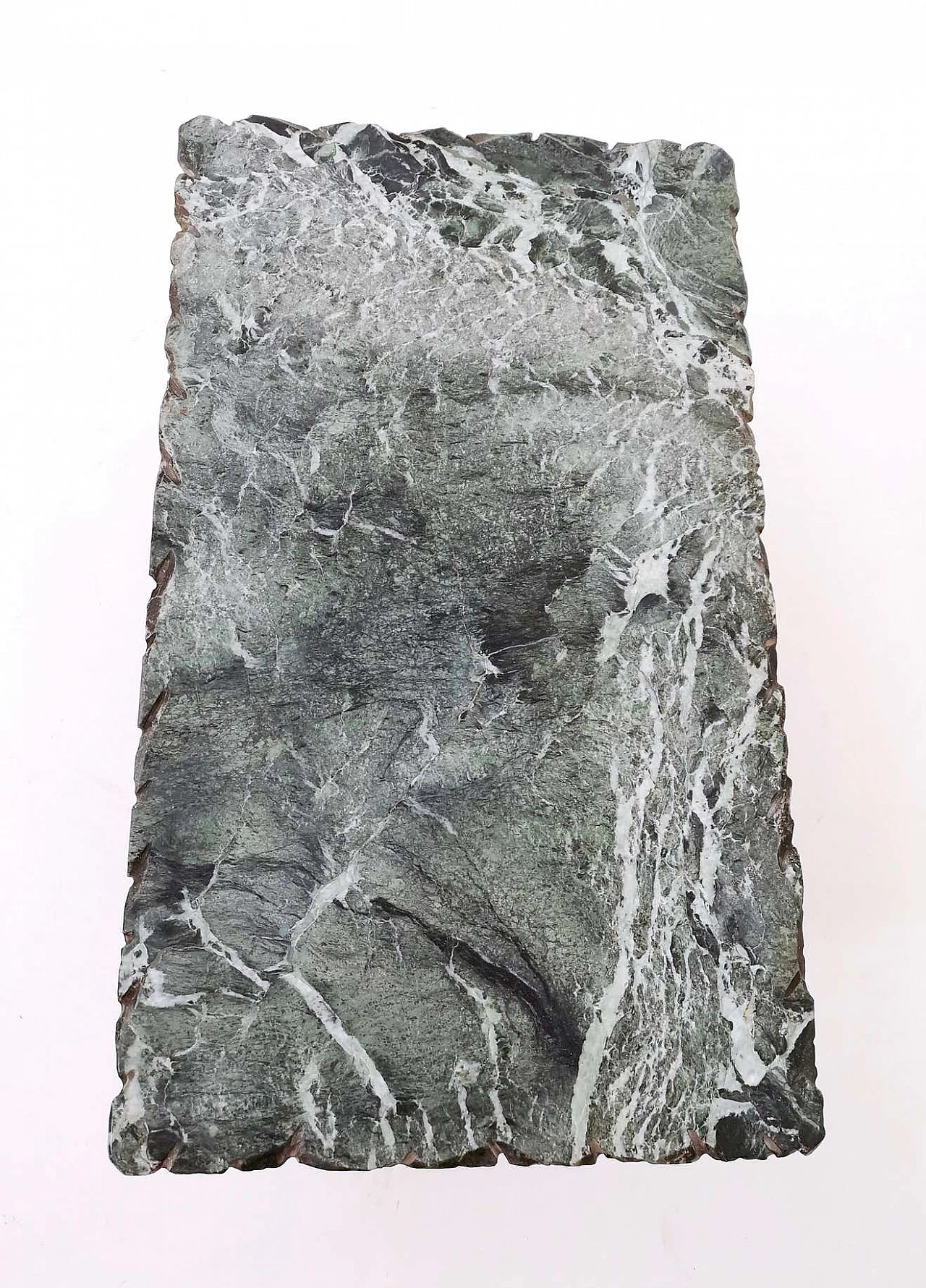 Ebonised wooden coffee table with Alpi green marble top, 1940s 3