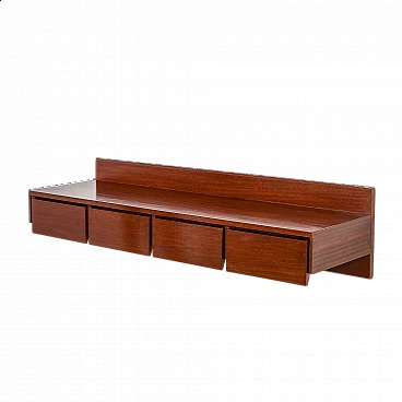 Wood hanging console by Ico Parisi for Brugnoli Mobili, 1960s