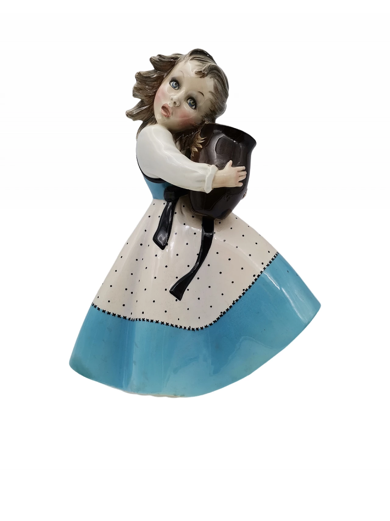 Bambina con recipiente in ceramica di VI.BI Torino, anni '50 4
