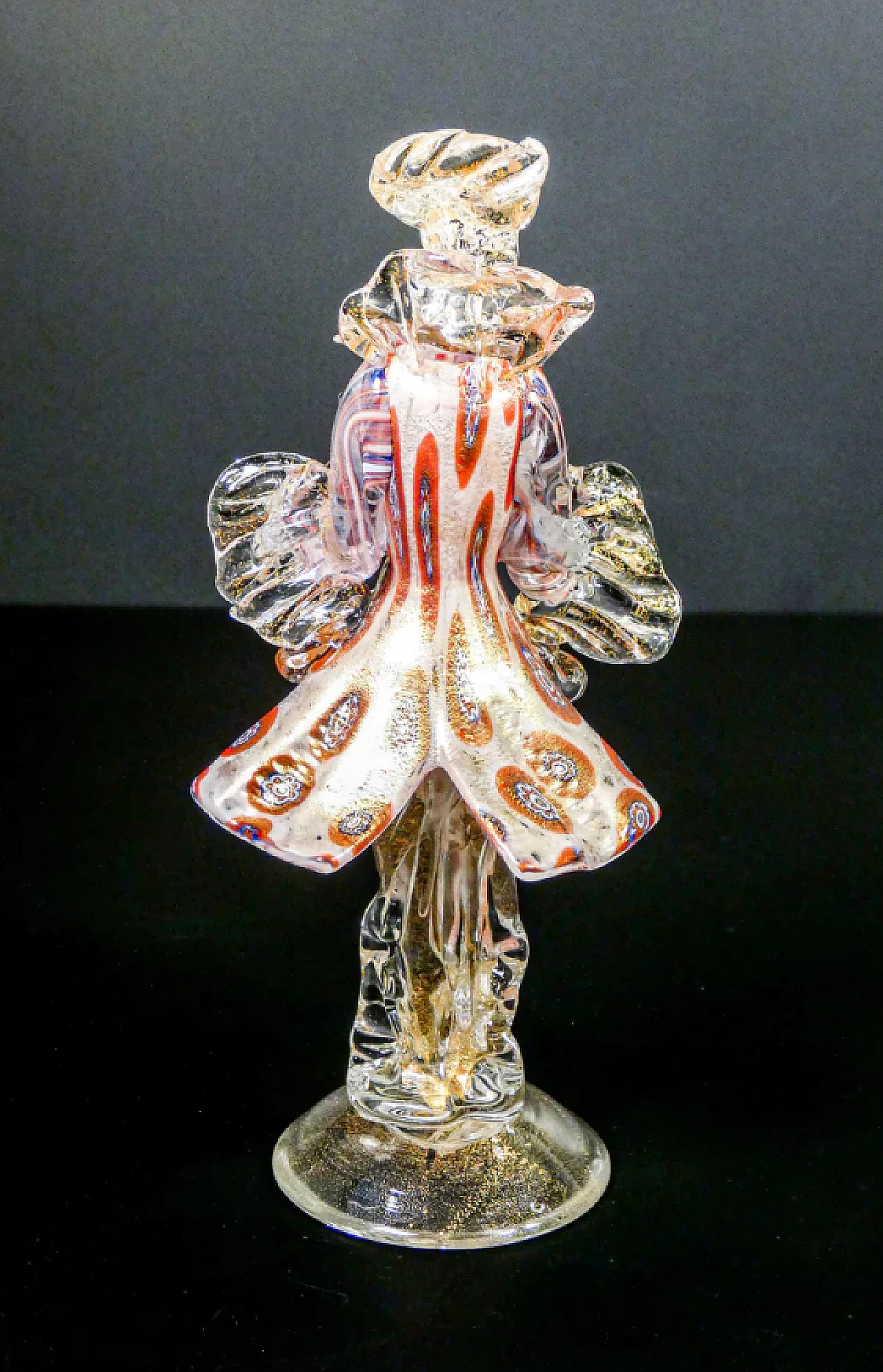 Coppia di figure goldoniane, Cavaliere e Dama in vetro soffiato policromo di Murano, primo '900 6