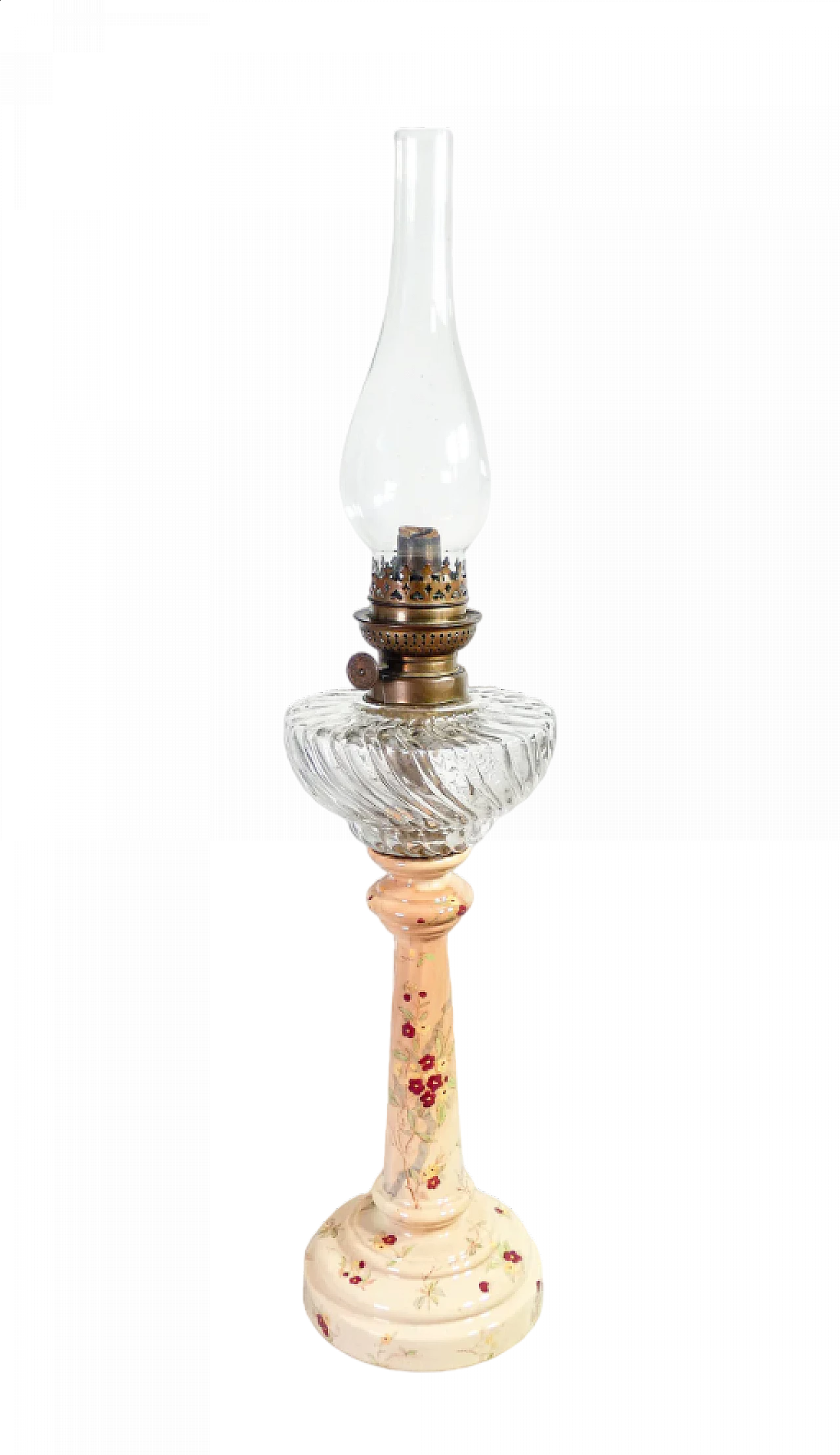 Lume a petrolio in ceramica smaltata, bronzo e vetro di P&B, primo '900 9