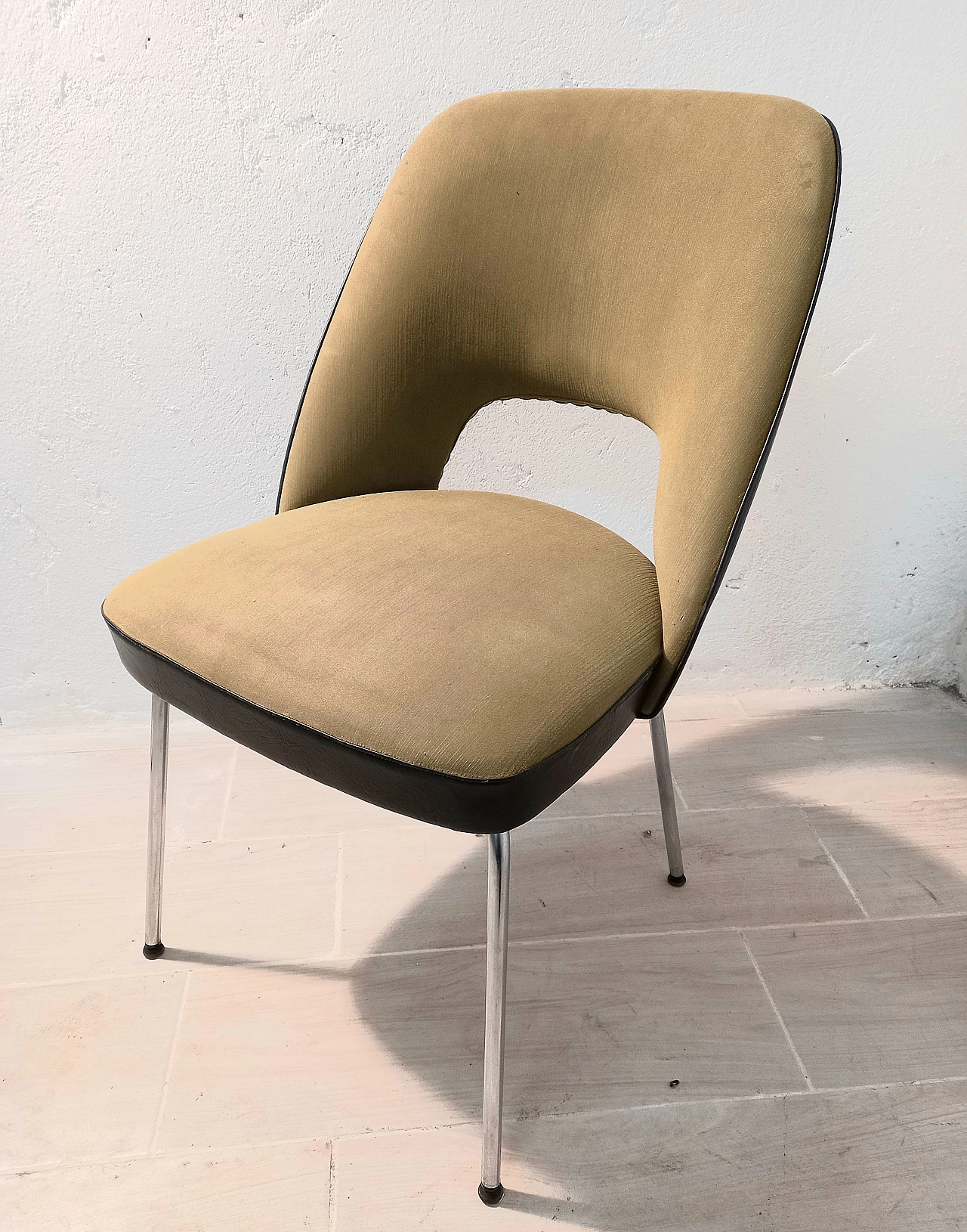 Metal, fabric and skai armchair by Mobiltecnica Torino, 1960s 1