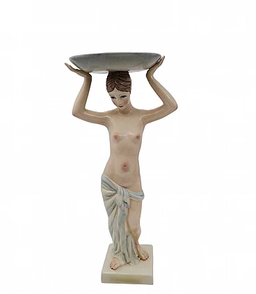 Portatrice di piatto in ceramica di Ronzan, anni '30