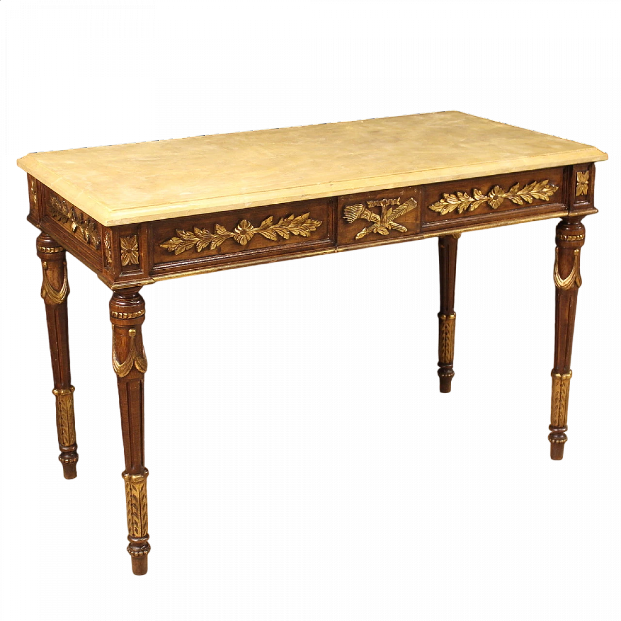 Louis XVI style lacquered and gilded wood console, 1960s 13
