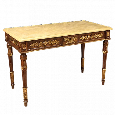 Louis XVI style lacquered and gilded wood console, 1960s