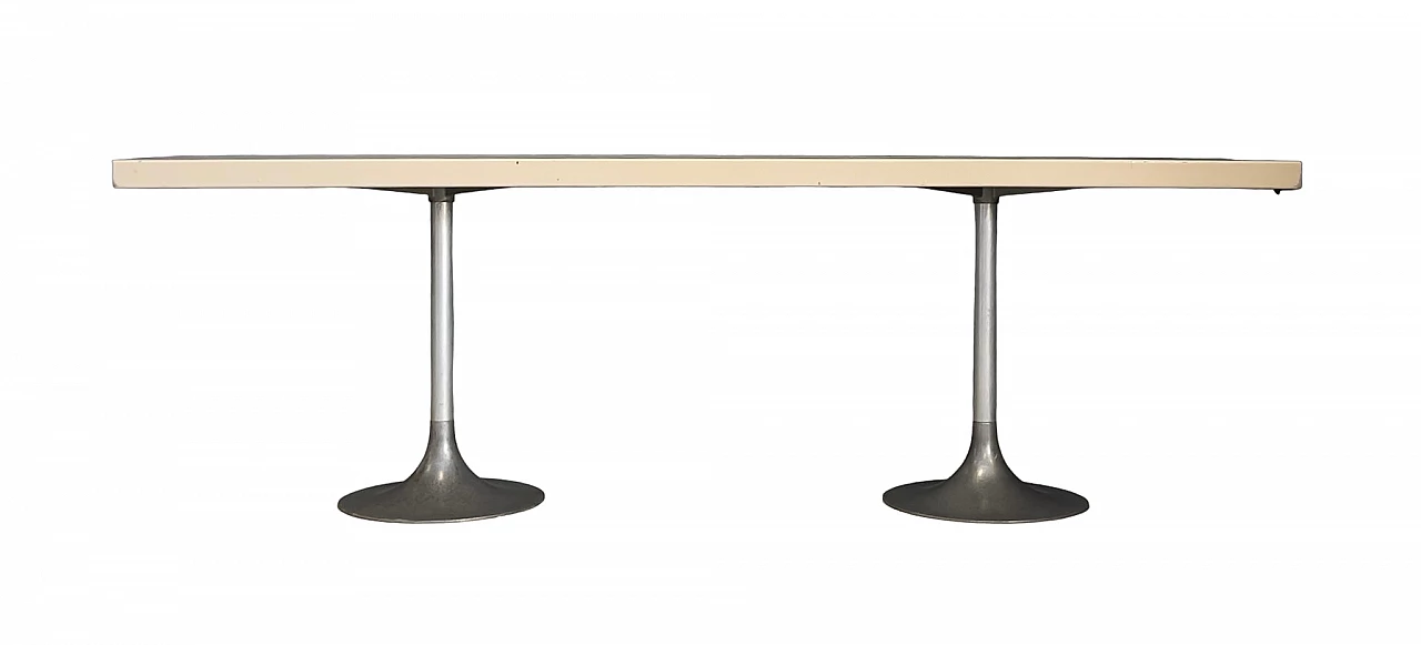 Banco da lavoro industriale in alluminio e legno laccato, anni '60 6