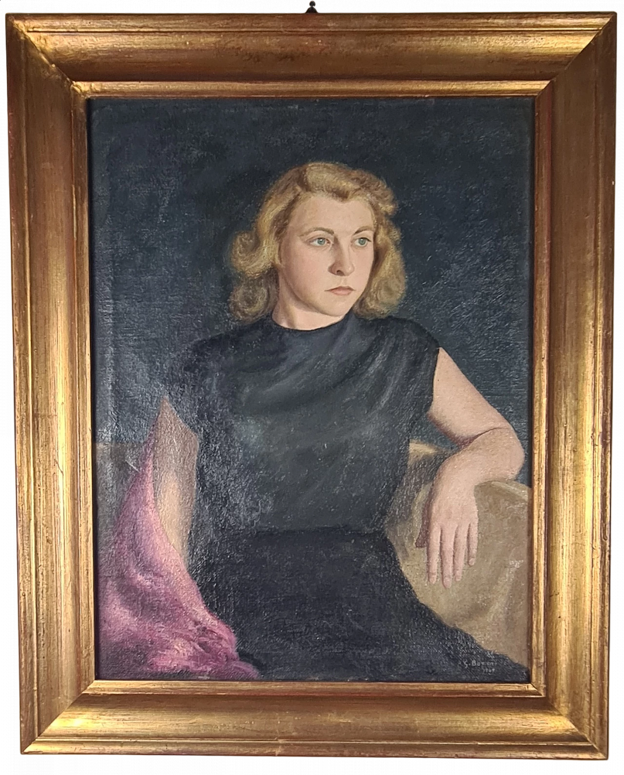 G. Botta, female portrait, oil painting on canvas, 1949 7